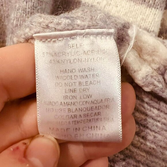 🐻Size L - &Merci - Gray Striped Long Sleeve Sweater - Picture 5 of 7